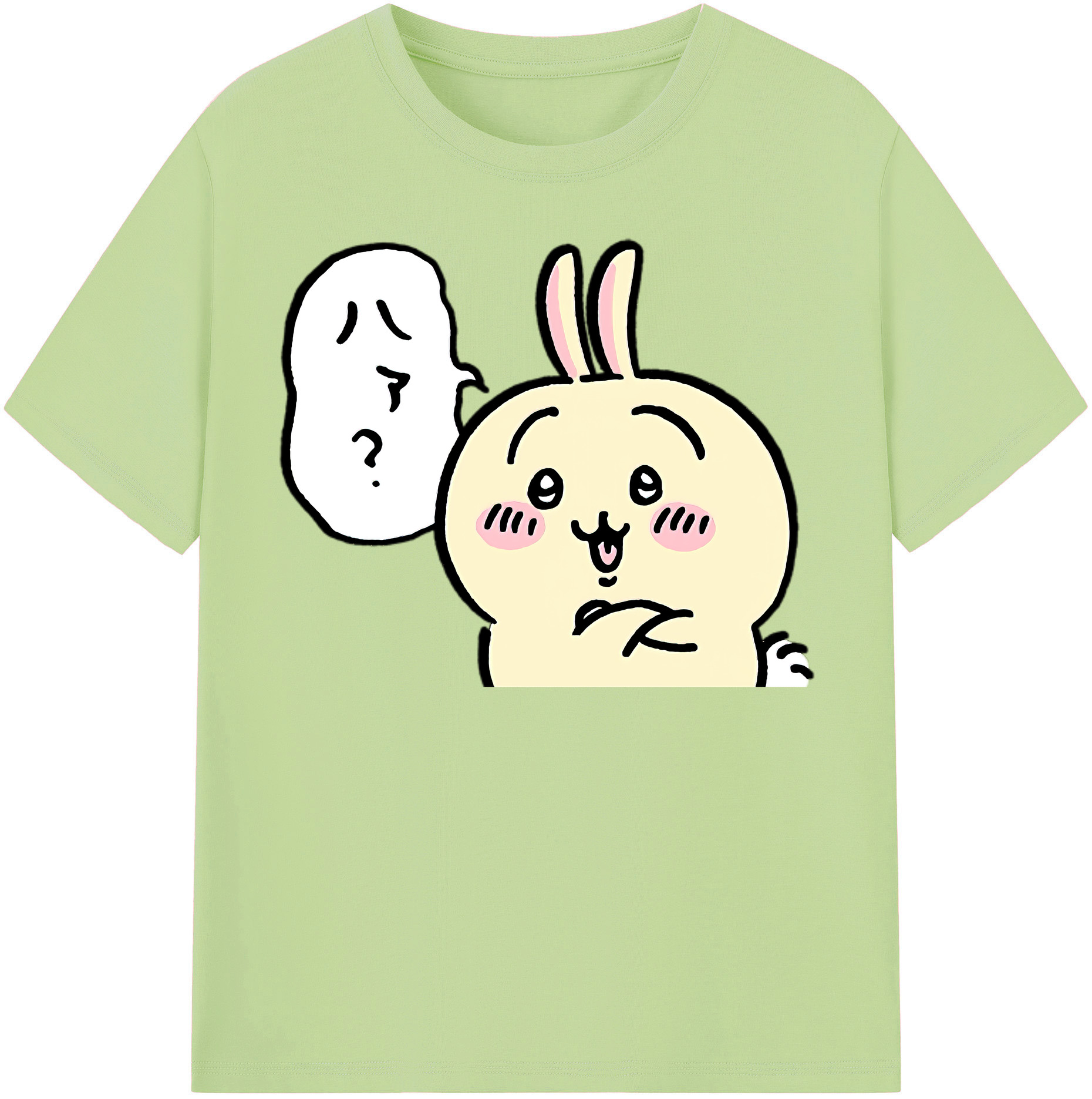 （画像用） ちいかわ うさぎ Chii-kawa usagi 綿100％半袖Tシャツ（フロントプリント）